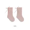 Meias para Meninas Outono Inverno Bebê Recém-Nascido Algodão Primavera Outono Barra Franzida Solta Não Apertada na Perna Laço Meias Sem Costura Meia-Calça