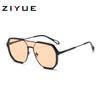 Gafas de sol de montura grande en color marrón oscuro para mujer y hombre, modernas y elegantes, con montura ajustable, antirradiación de luz azul, planas.