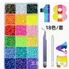 Em Estoque Atacado Conjunto de Cores Mistas com 40 Compartimentos Strass de Resina com Fundo Plano 3mm Acessórios para Unhas Artesanais DIY Acessórios para Roupas