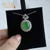 Pingente de cabaça de ágata rosa natural com incrustação de calcedônia, colar de jadeíta, colar na cor jadeíta, estilo nicho de luxo leve