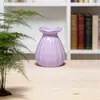 Jarrón Pequeño de Vidrio de Colores con Rayas Verticales Nórdicas, Jarrón Hidropónico Mini Simple, Adorno para Sala de Estar del Hogar, Jarrón de Vidrio