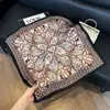 Pañuelo de Seda 70 Cuadrado Moda Coreana de Alta Gama Versátil Profesional Seda Sintética Pequeño Pañuelo de Cuello Estampado Retro Pañuelo de Seda para Mujer