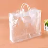 Bolsa de almacenamiento transparente de PVC para aire acondicionado, bolsa de embalaje con cremallera para regalo de cosméticos, bolso de mano de plástico tridimensional creativo