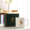 Peça de Vedação de Cobre Reta Copo Doméstico Esmaltado Cerâmico Copo de Água Copo de Café Simples Caneca Personalizada LOGO Imprimível