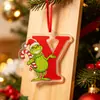 Pingente de letra acrílica de monstro verde de Natal transfronteiriço, 2 estilos de enfeites de árvore de Natal, decoração de presente de feriado transfronteiriço