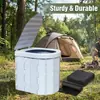 Assento de Vaso Sanitário para Carro Viagem ao Ar Livre Emergência Portátil com Tampa Commode de Carro, Lixeira Dobrável de PVC Durável, Suporta 150kg