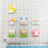 Accesorios de resina de oso de dibujos animados flor conejo arcoíris brillantes material para funda de teléfono de pegamento de crema DIY pasador accesorios para el cabello