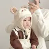 Chapéu de Lã Quente Tricotado com Proteção para Orelhas de Bebê, Chapéu de Veludo de Inverno para Bebês, Homens e Mulheres, Chapéu de Lã de Outono e Inverno para Crianças, Chapéu Super Fofo Espessado