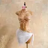 AYJDYJ Corrente Corporal Europeia e Americana Transfronteiriça AliExpress Nova Pérola Hot Girl Cobertura de Roupa Decote Halter Acessório de Roupa Externa Top para Mulheres