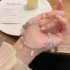 Pulsera de jade morado súper de hada dulce estilo mori para niña con diseño de luna apilada pulsera regalo