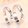 Anillo Abierto de Plata Creativo Transfronterizo Anillo de Pareja Zirconia Diamante para Mujer Seis Garras Clásico Anillo de Boda Vivo Mano