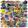 100 Pegatinas Transparentes de Peces Ornamentales Tropicales para Decorar Refrigeradores, Computadoras, Fundas de Teléfono, Maletas, Guitarras, Transfronterizo