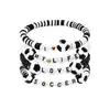 Pulseiras com Pingentes de Coração de Basquete e Futebol Mais Vendidas da Amazon para Homens e Mulheres, Joias Estilo Esportivo, Pulseiras Elásticas de Argila Macia