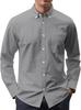Camisa Oxford de manga larga para hombre, nueva camisa informal de color liso de primavera y otoño de 2025, de comercio exterior, disponible en tallas grandes.