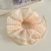 Gomita de Pelo de Tela a Cuadros Dulce Estilo Coreano para Celebridades de Internet, Doble Capa Grande para Moño de Niña, Accesorio para el Cabello