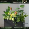 Caja de flores decoración flores y plantas arreglo floral producto terminado adorno de planta verde venta de restaurante oficina mampara canaleta de flores paisajismo biónico