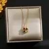 Novo estilo multi-uso coração a coração abre e fecha flor de quatro folhas colar moda feminina amor dobrável titânio aço clavícula corrente joia