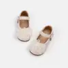 Zapatos de Princesa Estilo Hada para Niñas, Zapatos de Cristal Suaves de Primavera para Niños, Nuevo Modelo 2026, Zapatos de Cuero Florales con Pedrería Plateada