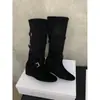 Nuevas Botas Altas Redondas de Estilo Vintage con Hebilla para Mujer Otoño 2026, Botas de Montar de Gamuza que Aumentan la Altura, Botas de Tacón Grueso Adelgazantes