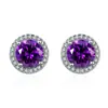 Pendientes de circón incrustado de venta caliente en comercio electrónico transfronterizo, pendientes de piedras preciosas de colores, pendientes de joyería de diosa europeos y americanos para mujer