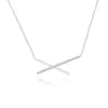Joyería de plata Yong Yi plata de ley s925 personalidad tendencia X collar moda coreana micro-incrustado circonita destello Diamante Cruz temperamento