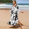 Chaqueta Cover-Up de Bikini de Rayón Europeo y Americano Transfronterizo para Traje de Baño de Aguas Termales, Ropa Exterior, Falda de Playa Marítima, Chal para Traje de Baño para Mujer