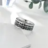 Anillo de Plata Tailandesa Chiba Retro Viejo Moderno Elegante Versátil Punk Plata Tailandesa Iris Anillo Abierto Anillo para Hombres y Mujeres