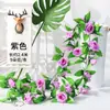 Enredadera de Flores Artificiales de Rosa Zarcillo Colgante de Pared Enroscada Cubierta Decorativa para Tubería de Agua de Aire Acondicionado Sala de Estar Techo Planta de Plástico