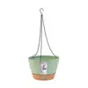 Anthony Diaolan Maceta de Plástico para Interior Colgante Cesta Colgante Maceta Rattan Verde Hogar Balcón Exterior