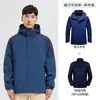 Jaqueta outdoor masculina e feminina três em um duas peças outono e inverno acolchoada com plumas, impermeável, respirável, traje de esqui