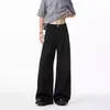 Pantalones de Traje Sueltos Negros Estilo Americano para Hombre, Pantalones de Pierna Ancha Rectos Simples de Alta Gama, Pantalones de Vestir Casuales de Caída de Moda