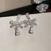 ¡Colgantes de Mariposa de Cristal! Pendientes Colgantes de Zirconia con Lazo y Gota de Agua, Pendientes Sencillos y Elegantes, Exquisitos Accesorios Versátiles para Orejas al por Mayor