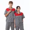 Ropa de Protección Laboral de Manga Corta de Verano, Ropa de Trabajo Delgada y Transpirable, Ropa Resistente al Desgaste para Reparación de Automóviles, Ropa de Fábrica, Ropa de Trabajo para Taller de Poliéster y Algodón al por Mayor