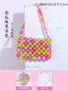 Bolsa de gelatina feminina bolsa colorida com contas bolsa de material diy design tecido à mão bolsa mensageiro cor doce dopamina