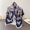 Bufanda Cuadrada Grande de Seda Artificial para Mujer, Primavera y Verano, Delgada, para Viaje, Protector Solar, Chal, 90x90cm, Bufanda, Bufanda Decorativa, Pañuelo para la Cabeza
