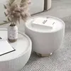 Mesa de Café Redonda de Piedra, Lujo Ligero Estilo Moderno Italiano, Adecuada para Apartamentos Pequeños, Sala de Estar Minimalista, Combinación Creativa Popular para Uso Doméstico