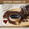 Amazon Transfronterizo Cocina Hogar Botella a Prueba de Humedad Snacks de Fruta Seca Almacenamiento Sellado Frasco de Almacenamiento Vidrio Grano Tapa de Madera de Bambú