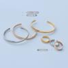 Pulseira de trigo geométrica europeia e americana anel feminino anel para dedo indicador feminino conjunto de joias aço titânio ouro 18k Z192-A150