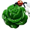 Colgante de Jaspe Imitación Hetian Jade Verde Espinaca Material de Mongolia Exterior Colgante de Joyería de Jade para Regalo de Apertura de Ventas Modelo de Transmisión en Vivo