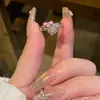 Anillo Abierto de Circonita con Lazo de Amor para Mujer, Dulce, Cool y Versátil, Anillo Personalizado, Anillo de Dedo Índice de Moda Nicho