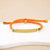 Pulseira de Aço Inoxidável Presente de Feriado Publicidade Impressão Colorida Transfronteiriça Materiais de Impressão com Gravação Pequeno Presente Etiqueta Curva Pulseira Trançada