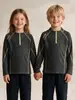 Moletom com Forro de Lã para Crianças e Pré-Adolescentes, Jaqueta Esportiva Trendy para Estudantes, Blusa Infantil de Gola Semi-Alta, Camiseta de Manga Longa para Meninas