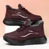 Zapatos de Algodón para Hombre Invierno Hombres Forrados de Felpa Engrosados Impermeables Casuales Zapatos de Invierno para Hombre Zapatos de Cuero de Caña Alta Deportes al Aire Libre Botas de Nieve