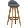 Silla de Barra Nórdica para Uso Doméstico, Taburete Alto de Madera Maciza, Moderno y Sencillo, Silla de Barra Giratoria