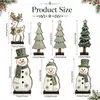 Adornos de escritorio de madera navideños transfronterizos: muñeco de nieve, árbol de Navidad, renos, adornos vintage, decoraciones de escritorio navideñas