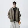 Jaqueta com capuz de alta qualidade, estilo Hong Kong, moderna, para jovens, moda primavera e outono 2026, simples e versátil, peça de vestuário externa masculina da moda