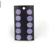 Pendientes de Acero de Titanio con Cielo Estrellado de 12 mm, En Stock Transfronterizo, 5 Pares por Tarjeta, Pendientes Redondos Estilo Ins