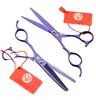 Tijeras Pintadas Color Rojo Rosa de 6.0 pulgadas, Tijeras Rectas, Tijeras Entresacadoras, Tijeras para Zurdos en Múltiples Colores
