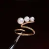 Acessórios DIY Prata Esterlina S925 Anel de Pérola Fashion Personalizado Base para Anel com Várias Pérolas Produto Semi-Acabado 3-6mm para Mulheres