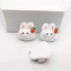 Acessórios de resina de coelho morango, coelho amor, coelho deitado, acessórios DIY, presilha de cabelo, acessórios de cabelo, material para capa de celular